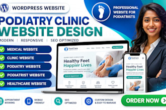 design podiatry clinic website, foot care and medical website