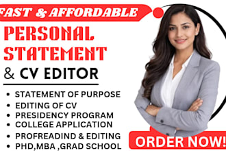 professionally edit and polish your jd law school personal statement sop and CV