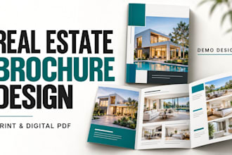 design real estate property brochures and clinic service brochures