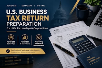 prepare 1040, 1065, 1120, and 1120s US tax rsturn