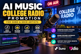 submit suno udio ai music to 100 supported college radio stations for airplay