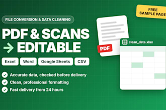 convert PDF and scanned files to excel, word or google sheets