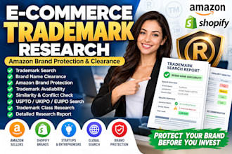 research ecommerce trademarks, amazon brand protection and trademark clearance