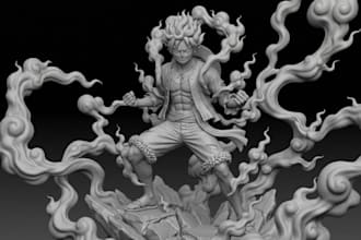 sculpt 3d anime figure collectible statue for 3d resin printing