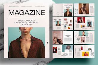 design unique magazine ads and editorial layouts, product catalogs, newspaper ad