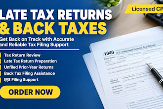 help with late tax returns, back taxes, tax debt and tax return review