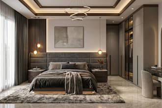 create minimalist interior design for ikea living room, bedroom with 3d render