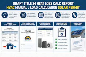 draft title 24 heat loss calc report hvac manual j load calculation solar permit