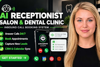 setup ai receptionist salon dental clinic inbound call booking system