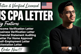 write US CPA income verification and mortgage letter