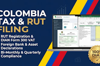 do rut filing foreign bank vat fill form 300 dian colombia tax