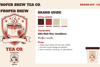 design a vintage badge logo and a one page brand guide