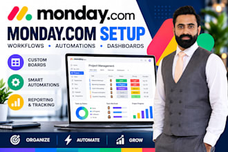 set up mondaycom boards workflows automations and dashboards