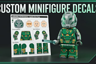 design custom minifigure decals for uv and pad printing