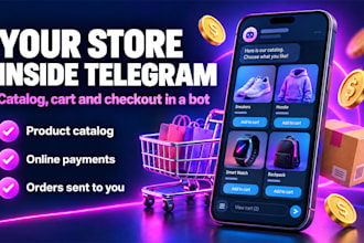 build a custom telegram bot that takes orders, bookings and payments