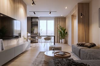 renovate condo apartment interior, dinning furniture layout, rvt bedroom renders