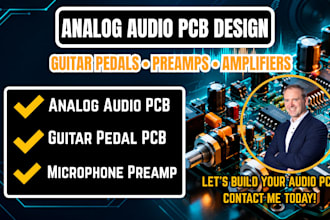 analog audio pcb design for guitar effects, preamps and amplifiers