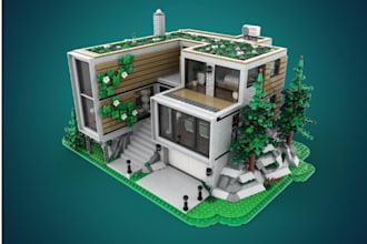 design custom 3d lego model lego moc design for dike, cars, toys, ship, houses