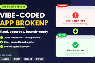 rescue and fix your vibe coded app on lovable, replit or base44