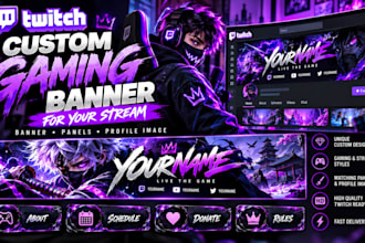 design a custom gaming twitch banner for streamers