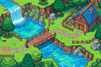 create pixel art background and environment for your game
