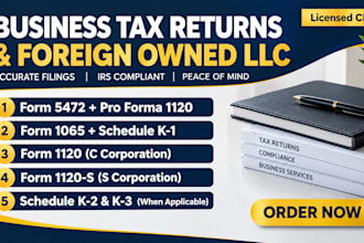 prepare form 5472, 1120, 1065, 1040 and 1120s tax returns
