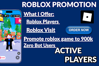 roblox game promotion, boost roblox game, ads, promote roblox game to 900k