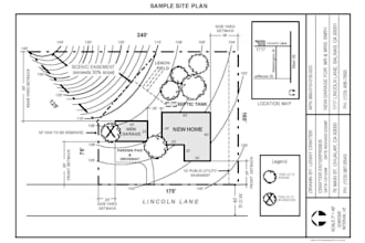 draft a residential property site plan for contractor and permit review