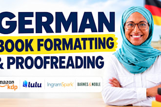 do german book formatting ebook forrmatting german proofreading for german novel