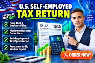 prepare and file your US self employed schedule c tax return