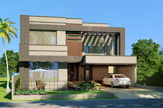 convert bungalow into two storey home, render house with double storey extension
