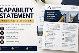 write and design a professional government contract capability statement