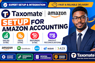 taxomate setup amazon accounting sales sync fees refunds payout reconciliations