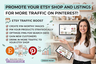 promote your etsy shop and listings on pinterest for more traffic