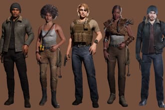 do realistic 3d metahuman character with rigging animation daz 3d ue5 for game
