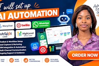 ai automation manychat, twilio, whatsapp automation, hubspot crm, ghl whitelabel