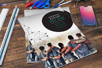 design a professional annual report and layout