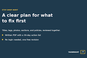 audit your etsy shop and give you a prioritized SEO action plan