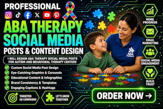 design aba therapy social media posts for autism and behavioral therapy centers