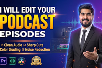 do professional podcast editing with audio cleanup and video cuts