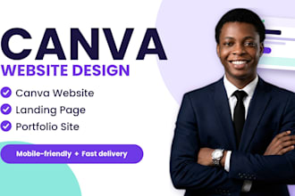design a canva website, landing page or portfolio site