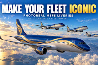 create a custom livery design for msfs 2024 flight simulator fleets