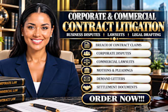be your civil lawyer for corporate, commercial, contract disputes and litigation