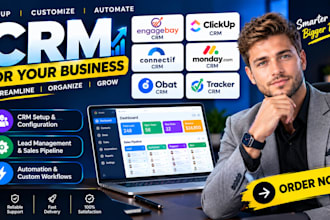 setup and automate engagebay clickup connectif monday obat tracker CRM