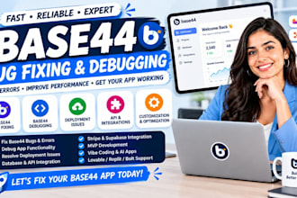 fix base44 bugs, debug base44, base44 expert base44 replit ai base44 integration