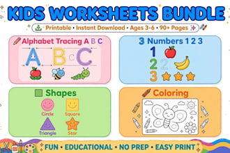 design custom kids worksheets and preschool learning activities