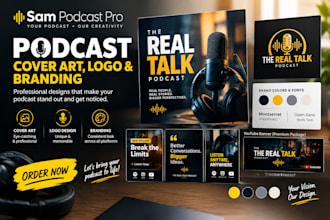 design podcast cover art, logo and branding kit