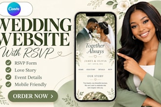 create a wedding website with rsvp in canva