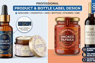 create modern product label, bottle label, jar label, and sticker