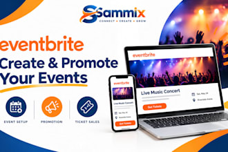create eventbrite pages and promote concerts, shows and ticketed events